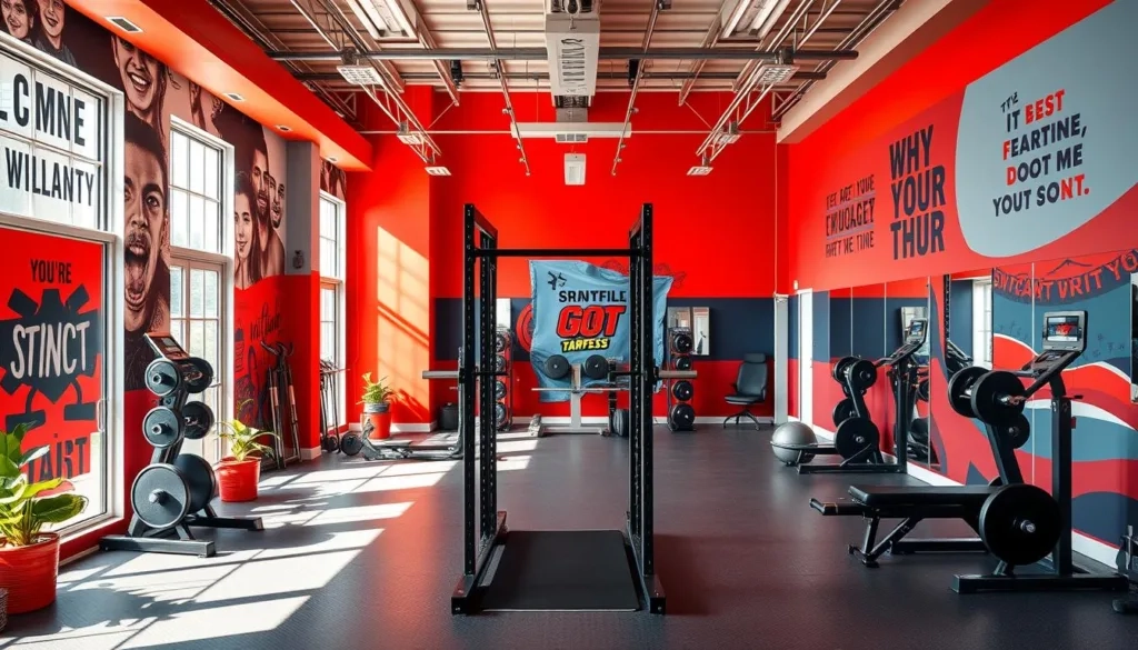Custom Garage Gym design with motivational elements