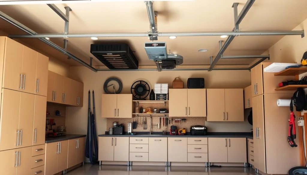 garage storage cabinets and overhead racks